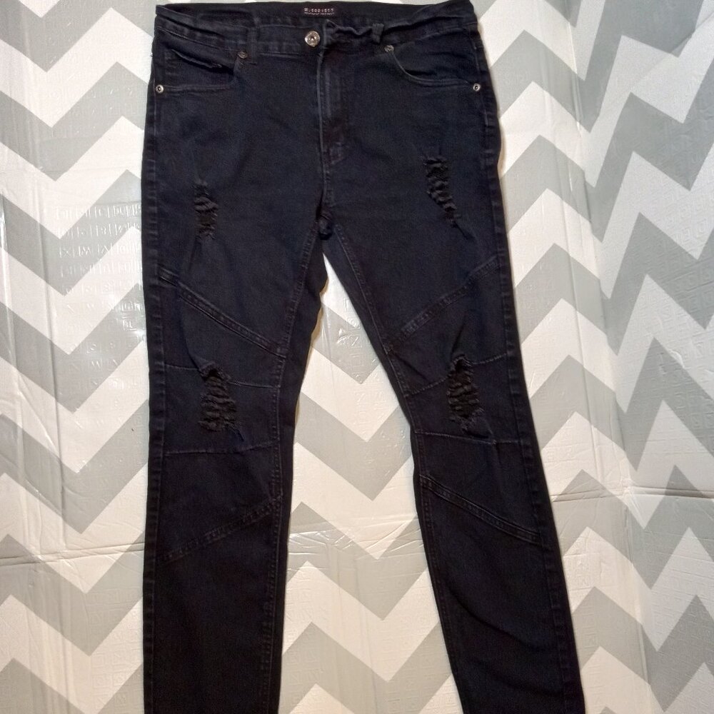 MEN'S M. SOCIETY BLACK SKINNY STRETCH JEANS SIZE 34×32